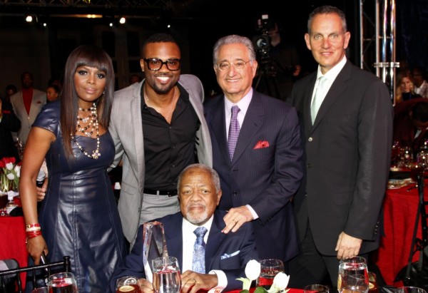 BMI Vice President, Writer-Publir Relations Catherine Brewton; Executive Director, Writer/Publir Relations Wardell Malloy; BMI President Del Bryant, and BMI CEO Mike O’Neill, flank 2014 BMI Trailblazers honoree Daryl Coley at the 15th Annual BMI Trailblazers of Gospel Music Awards Luncheon