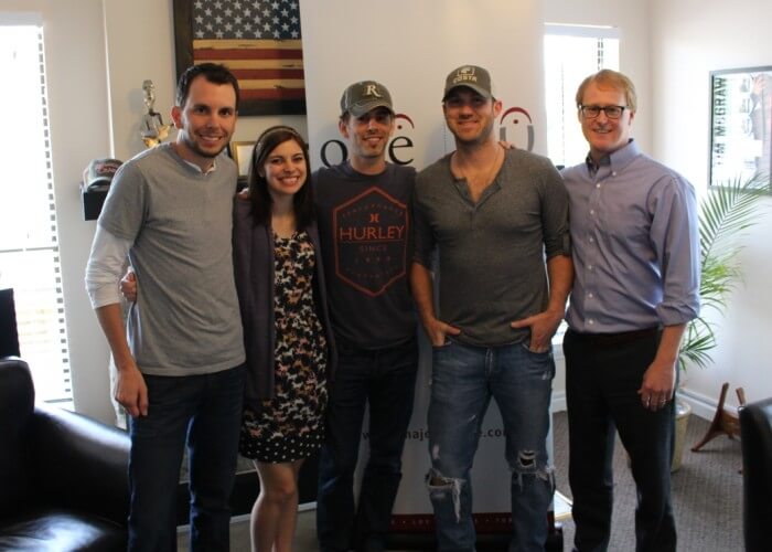 Ben Strain, ole Creative Director; Emily Mueller, ole Creative Manager; Sam Brooker of Artist Revolution; Jesse Rice; and John Ozier, ole General Manager of Creative.