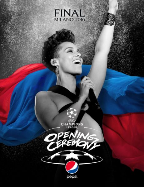 Alicia Keys to perform at the first-ever "UEFA Chions League Final Opening Ceremony presented by Pepsi" (PRNewsFoto/PepsiCo)