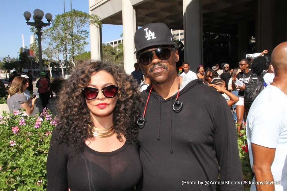LOS ANGELES, CA -JULY 17: _ _ _ _ members of Black Hollywood seen at #OccupyCityHall Movement in Support of All Initiatives to Invoke Change on Sunday, July 17, 2016 at City Hall in Los Angeles, California. (Photo by @ArnoldShoots)