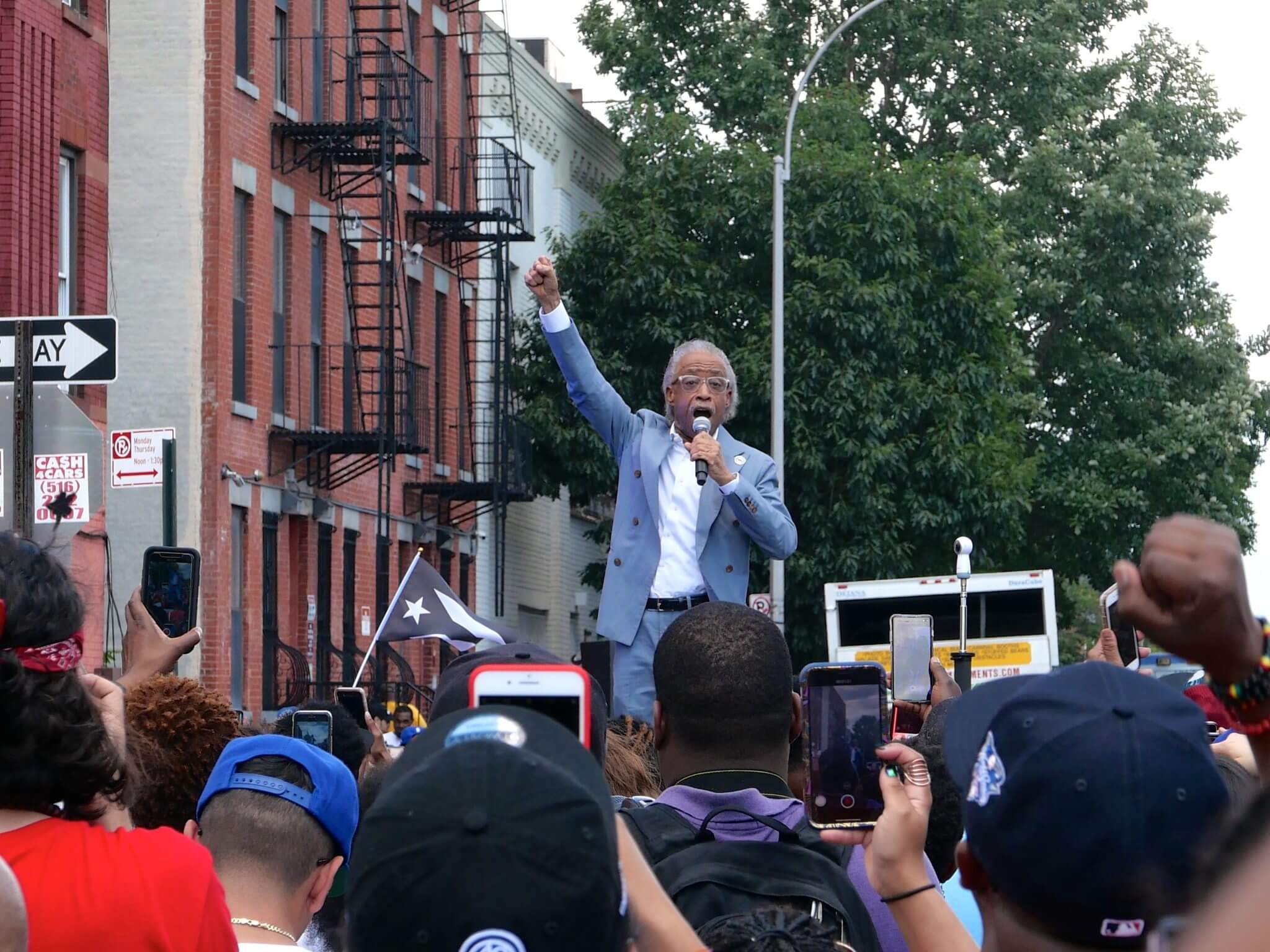 Al Sharpton pumps up the crowd