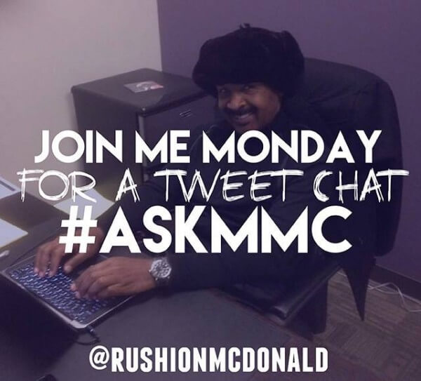 Rushion McDonald does Live Twitter and FaceBook Chats, Answers Questions